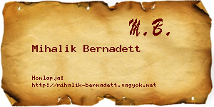 Mihalik Bernadett névjegykártya