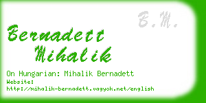 bernadett mihalik business card